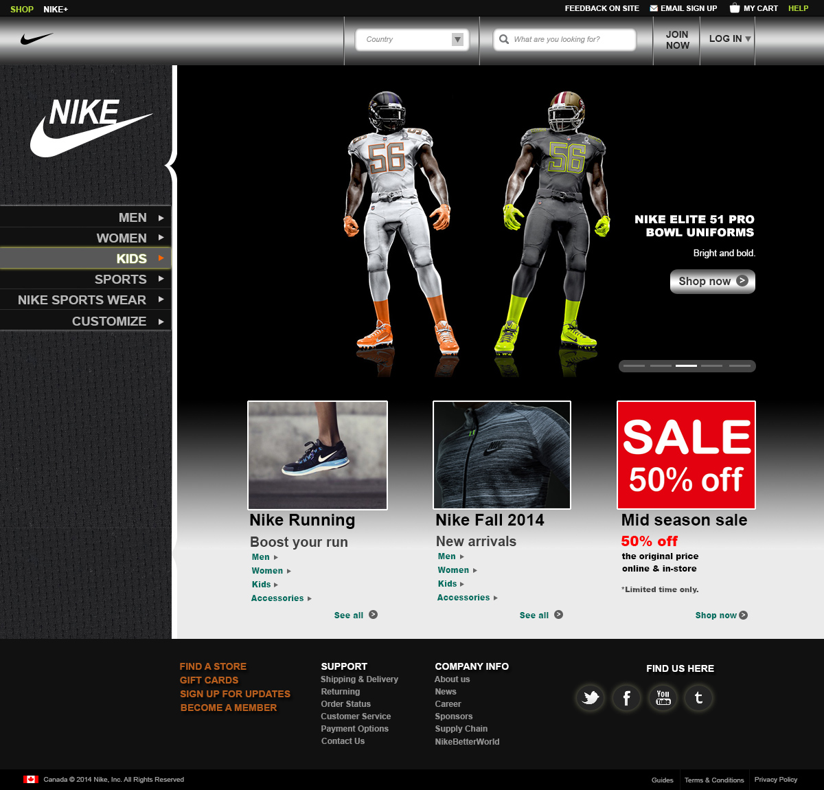 Nike Website Project. | whitesilent. 37°C